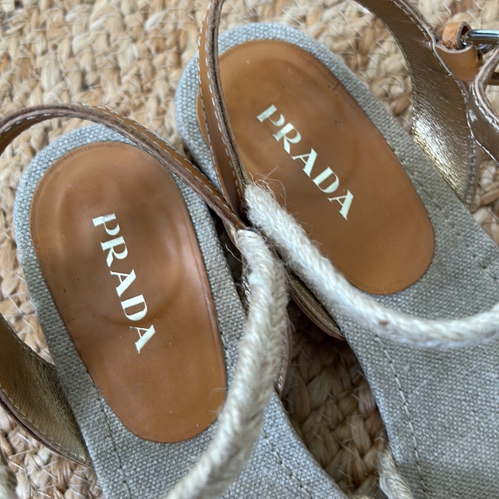 PRADA ROPE & WICKER SANDALS - Picture 2 of 8